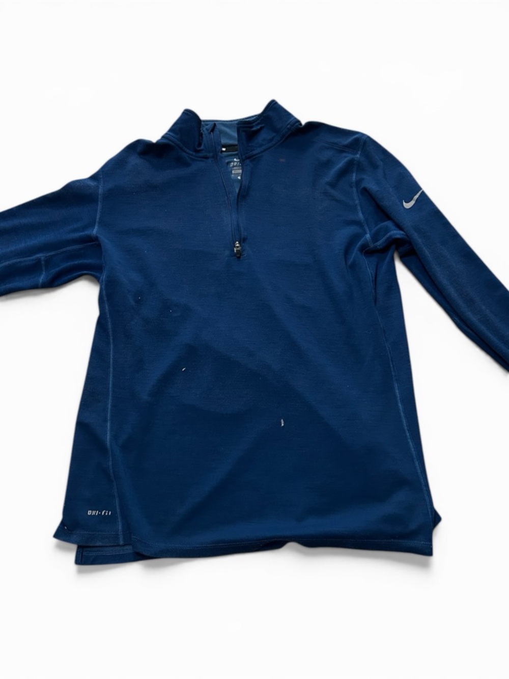 Nike Women’s Navy Blue Dri-Fit 1/2 Zip Collared Running Shirt Jacket Size Large